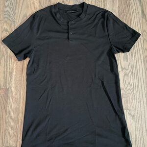 Marc Anthony Black Short Sleeve Henley